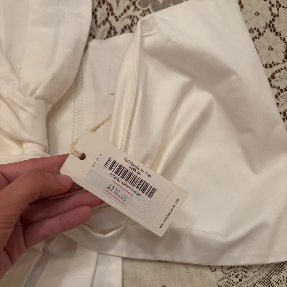 NWT just bee queen white strapless top size large - Picture 3 of 5